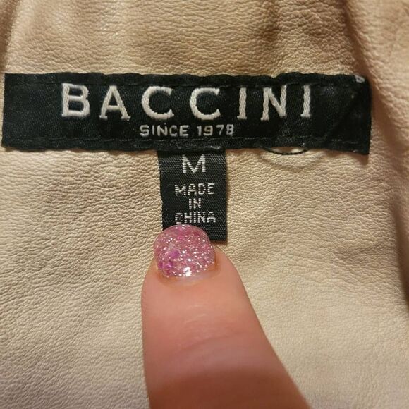 Baccini Faux Leather Vintage Motorcycle Jacket Women's Size Medium - Picture 5 of 7